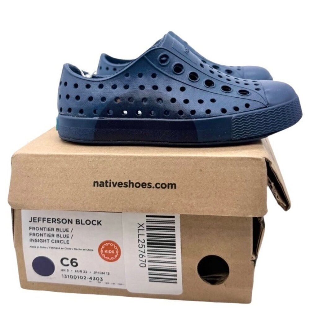 Native Jefferson Toddler Slip-On Water Shoe Frontier Blue Insight Circle C6 EVA